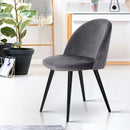 Artiss Dining Chairs Set of 2 Velvet Solid Curved Dark Grey-7