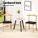 Artiss 4x Dining Chairs Rubber Wood Leather Seat Black-4