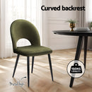Artiss Dining Chairs Set of 2 Velvet Hollow Green-4