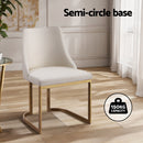 Artiss Dining Chairs Set of 2 Linen Fabric Frame Beige-4