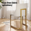 Artiss Dining Chairs Set of 2 Linen Fabric Frame Beige-5