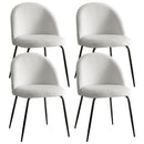 Artiss Dining Chairs Set of 4 Sherpa Boucle White-1