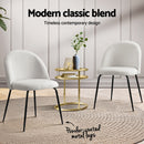 Artiss Dining Chairs Set of 4 Sherpa Boucle White-5