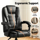 Artiss Massage Office Chair Executive Computer Gaming Chairs Black PU Leather-7