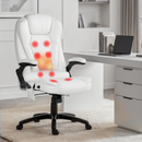 Artiss 8 Point Massage Office Chair Heated Seat Recliner PU White-13