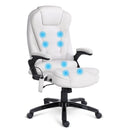 Artiss 8 Point Massage Office Chair Heated Seat Recliner PU White-1