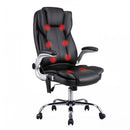 Artiss 8 Point Massage Office Chair PU Leather Black-1