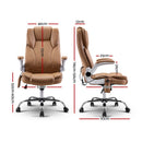 Artiss 8 Point Massage Office Chair PU Leather Espresso-2