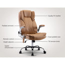 Artiss 8 Point Massage Office Chair PU Leather Espresso-3