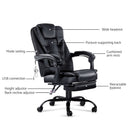 Artiss 2 Point Massage Office Chair PU Leather Footrest Black-3