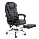 Artiss 8 Point Massage Office Chair PU Leather Footrest Black-1