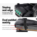 Artiss 8 Point Massage Office Chair PU Leather Footrest Black-5