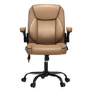 Artiss 2 Point Massage Office Chair Leather Mid Back Espresso-3