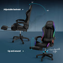 Artiss 6 Point Massage Gaming Office Chair 7 LED Footrest Black-6
