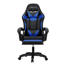 Artiss 6 Point Massage Gaming Office Chair 7 LED Footrest Blue-3