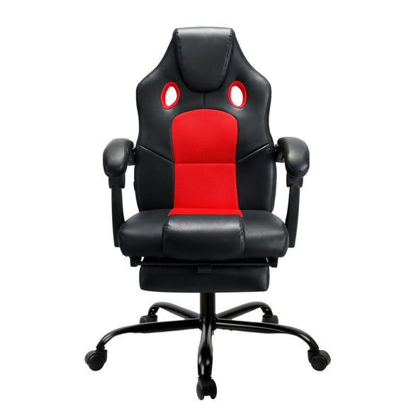 Artiss 2 Point Massage Gaming Office Chair PU Leather Red