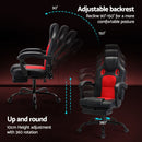 Artiss 2 Point Massage Gaming Office Chair PU Leather Red-5