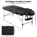 Zenses Massage Table 55cm 2 Fold Aluminium Massage Bed Portable Beauty Therapy Black-2