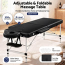 Zenses Massage Table 55cm 2 Fold Aluminium Massage Bed Portable Beauty Therapy Black-4