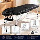 Zenses Massage Table 55cm 2 Fold Aluminium Massage Bed Portable Beauty Therapy Black-6