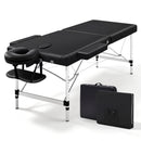 Zenses Massage Table 70cm 2 Fold Aluminium Massage Bed Portable Beauty Therapy Black-1