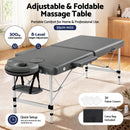 Zenses Massage Table 55cm 2 Fold Aluminium Massage Bed Portable Beauty Therapy Grey-4