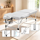 Zenses Massage Table 75cm 2 Fold Aluminium Massage Bed Portable Beauty Therapy White-7