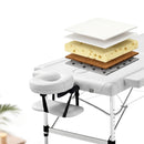 Zenses Massage Table 75cm 2 Fold Aluminium Massage Bed Portable Beauty Therapy White-10