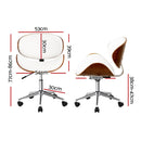 Artiss Wooden Office Chair Leather Seat White-2