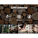 Artiss Wooden Office Chair Leather Seat White-5