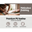 Artiss Wooden Office Chair Leather Seat White-6