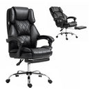 Artiss Executive Office Chair Leather Footrest Black-1
