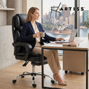 Artiss Executive Office Chair Leather Footrest Black-8