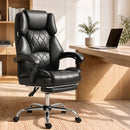 Artiss Executive Office Chair Leather Footrest Black-9