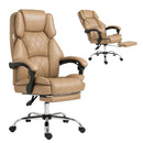Artiss Executive Office Chair Leather Footrest Espresso-1