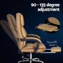 Artiss Executive Office Chair Leather Footrest Espresso-5
