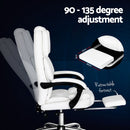 Artiss Executive Office Chair Leather Footrest White-5