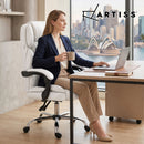 Artiss Executive Office Chair Leather Recliner White-8