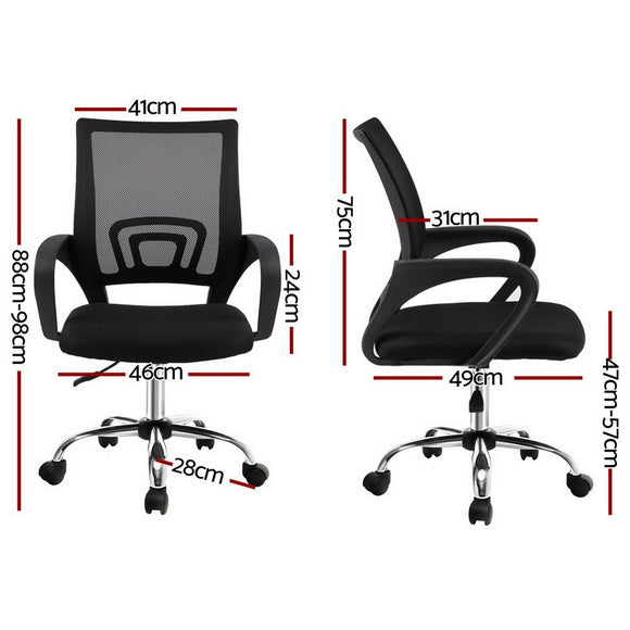 Artiss Mesh Office Chair Mid Back Black