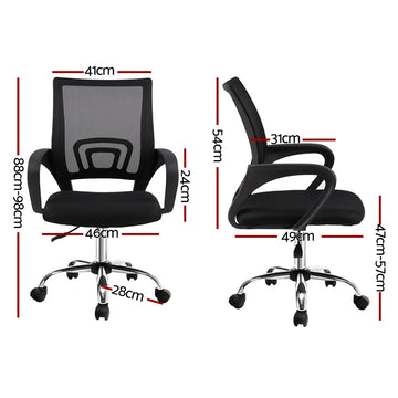 Artiss Mesh Office Chair Mid Back Black - 0