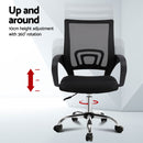 Artiss 2x Mesh Office Chair Mid Back Black-4