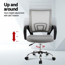 Artiss Mesh Office Chair Mid Back Grey-4