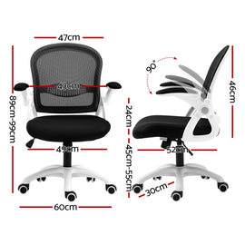 Artiss Mesh Office Chair Mid Back Black - 0