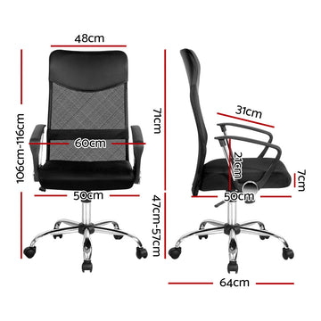 Artiss Mesh Office Chair High Back Black - 0