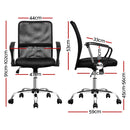 Artiss 2x Mesh Office Chair Mid Back Black-2