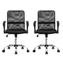 Artiss 2x Mesh Office Chair Mid Back Black-3