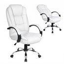 Artiss Executive Office Chair Leather Tilt White-1