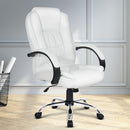 Artiss Executive Office Chair Leather Tilt White-7