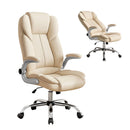 Artiss Executive Office Chair Leather Tilt Beige-1