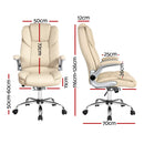 Artiss Executive Office Chair Leather Tilt Beige-2